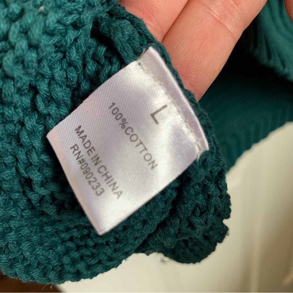 LA Hearts Green Cable Knit Pullover Sweater, Size Large - Picture 6 of 6